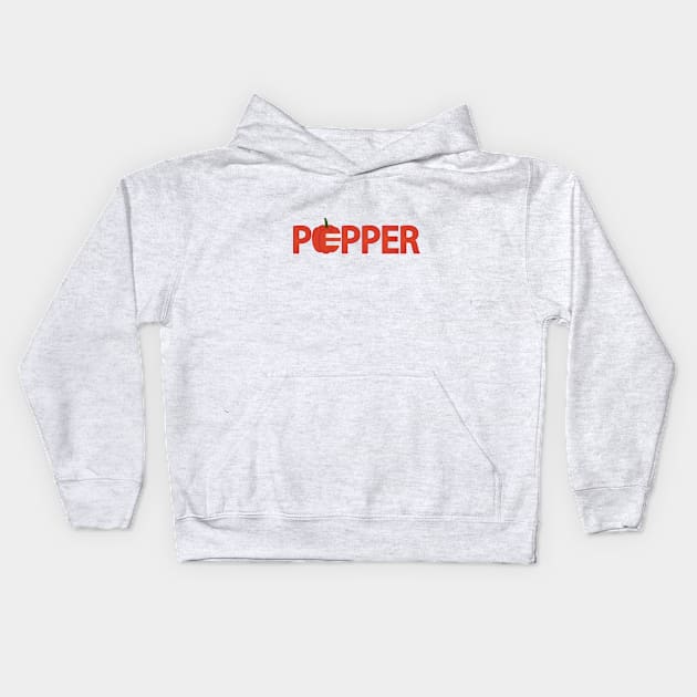 Pepper typography design Kids Hoodie by DinaShalash